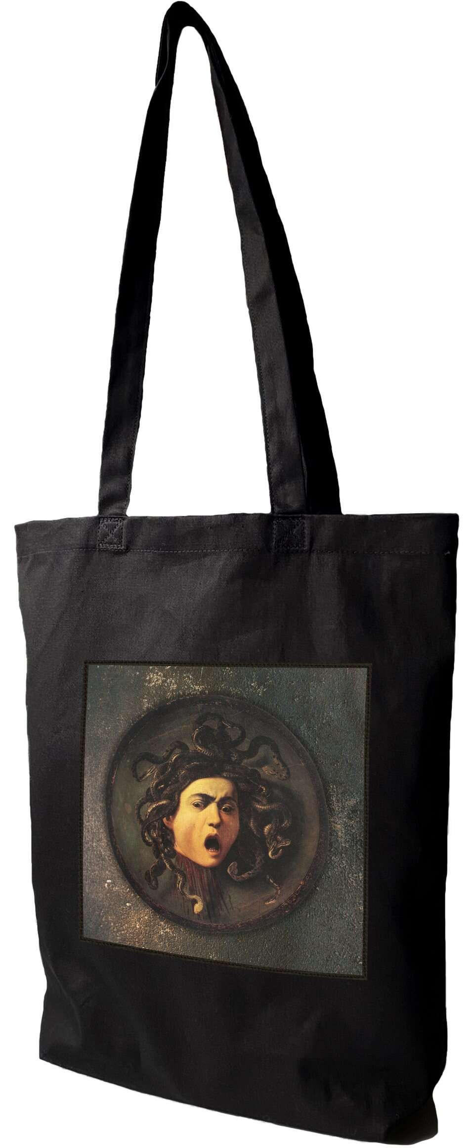 Torba z naszywką Głowa meduzy Caravaggio, Czarna