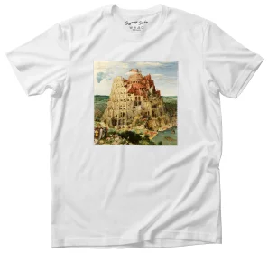 Koszulka z naszywką Wieża Babel Pieter Bruegel starszy