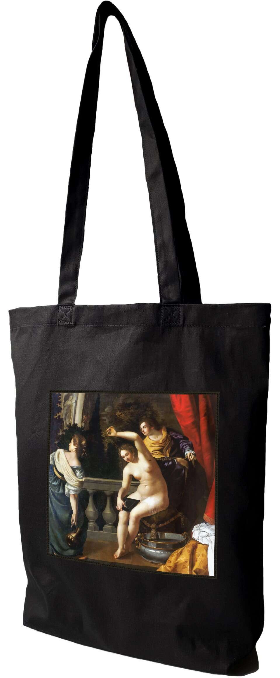 Torba z naszywką Batszeba w swojej kąpieli Artemisia Gentileschi, Czarna