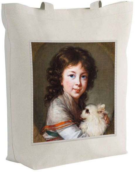 Torba z naszywką Portret Elżbiety Mniszchówny z pieskiem Élisabeth Vigée-Lebrun