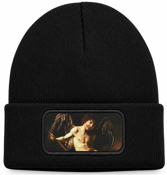 Czapka zimowa Amor Zwycięski Caravaggio – czarna