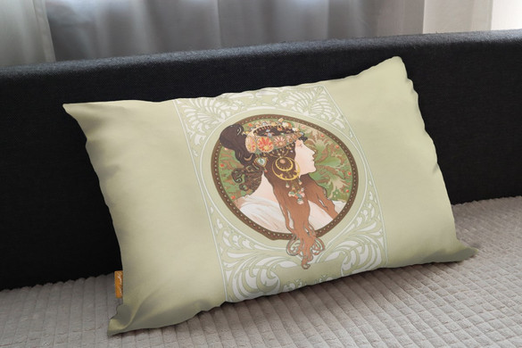 Poduszka Bizantyjskie głowy: brunetka Alfons Mucha