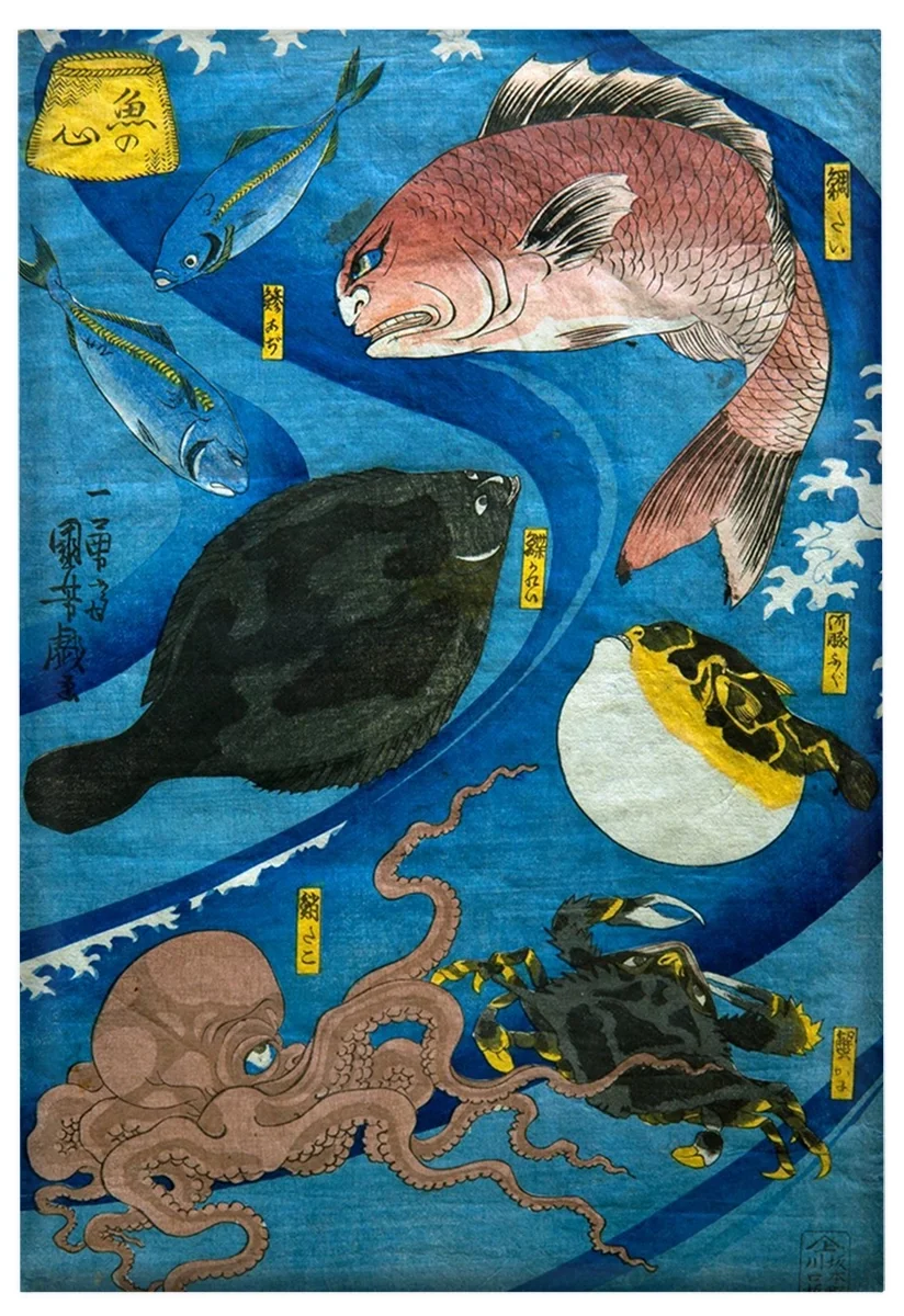 Magnes Umysły ryb Utagawa Kuniyoshi