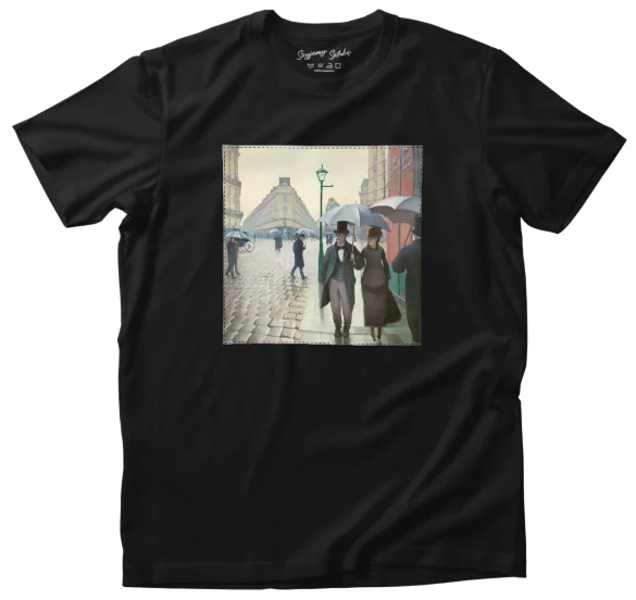 Koszulka z naszywką Paryż. Deszczowy dzień Gustave Caillebotte