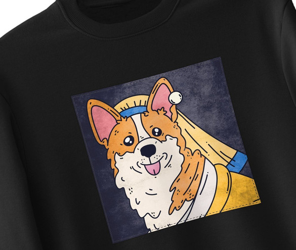 Bluza z naszywką DOG PARODY: Dziewczyna z perłą 