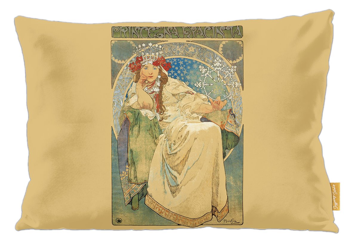 Poduszka dekoracyjna na prezent z obrazem Princess Hyacinth Alfons Mucha Szyjemy Sztukę