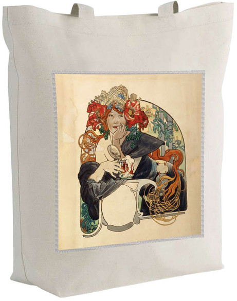 Torba z naszywką Bières De La Meuse (Piwo z mezy) Alfons Mucha