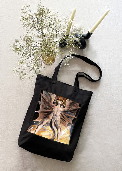 Torba z naszywką Wielki czerwony smok i niewiasta obleczona w słońce William Blake