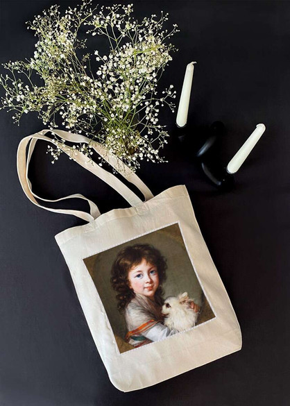 Torba z naszywką Portret Elżbiety Mniszchówny z pieskiem Élisabeth Vigée-Lebrun