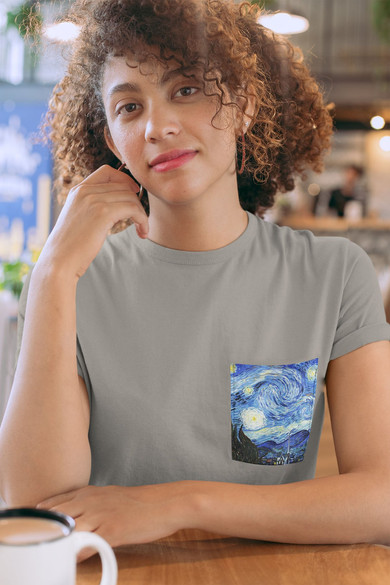 Koszulka z kieszonką Gwiaździsta noc Vincent van Gogh