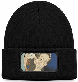 Czapka zimowa Śmiejący się Demon Katsushika Hokusai – czarna