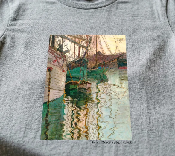 Koszulka z nadrukiem Port w Trieście Egon Schiele