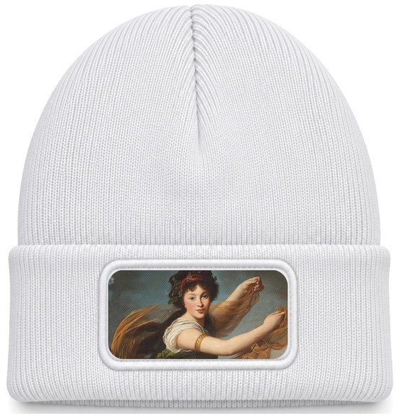 Czapka zimowa Portret Pelagii z Potockich Sapieżyny Élisabeth Vigée-Lebrun – biała