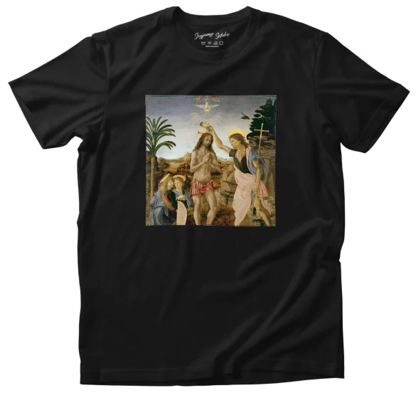 Koszulka z naszywką Chrzest Chrystusa Leonardo da Vinci