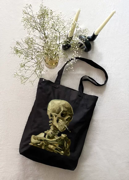 Torba bawełniana Czaszka z palącym się papierosem Vincent Van Gogh