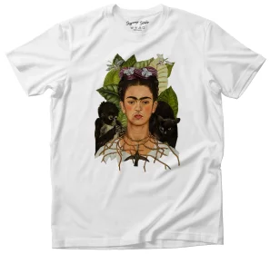 Koszulka Autoportret z cierniowym naszyjnikiem i kolibrem Frida Kahlo