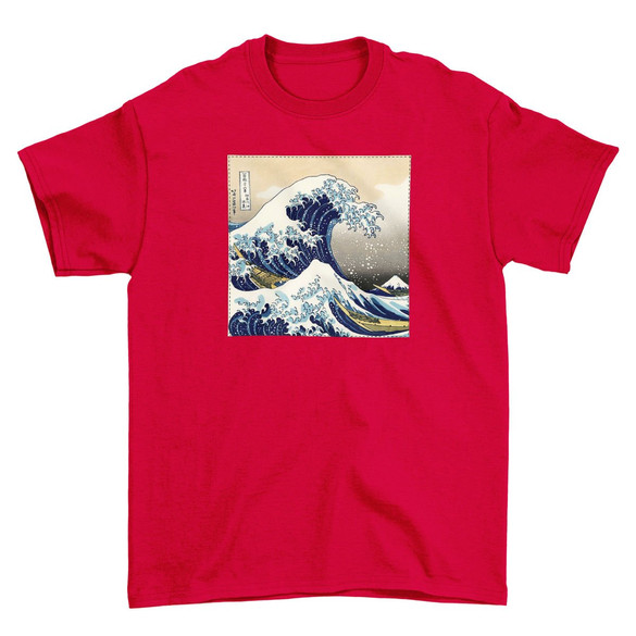 Koszulka z naszywką Wielka fala w Kanagawie Hokusai Katsushika