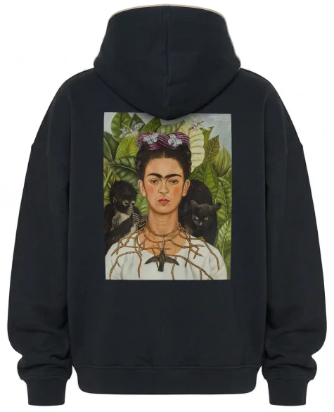 Bluza oversize Autoportret z cierniowym naszyjnikiem i kolibrem Frida Kahlo
