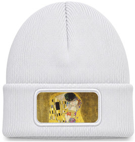 Czapka zimowa Pocałunek Gustav Klimt – biała
