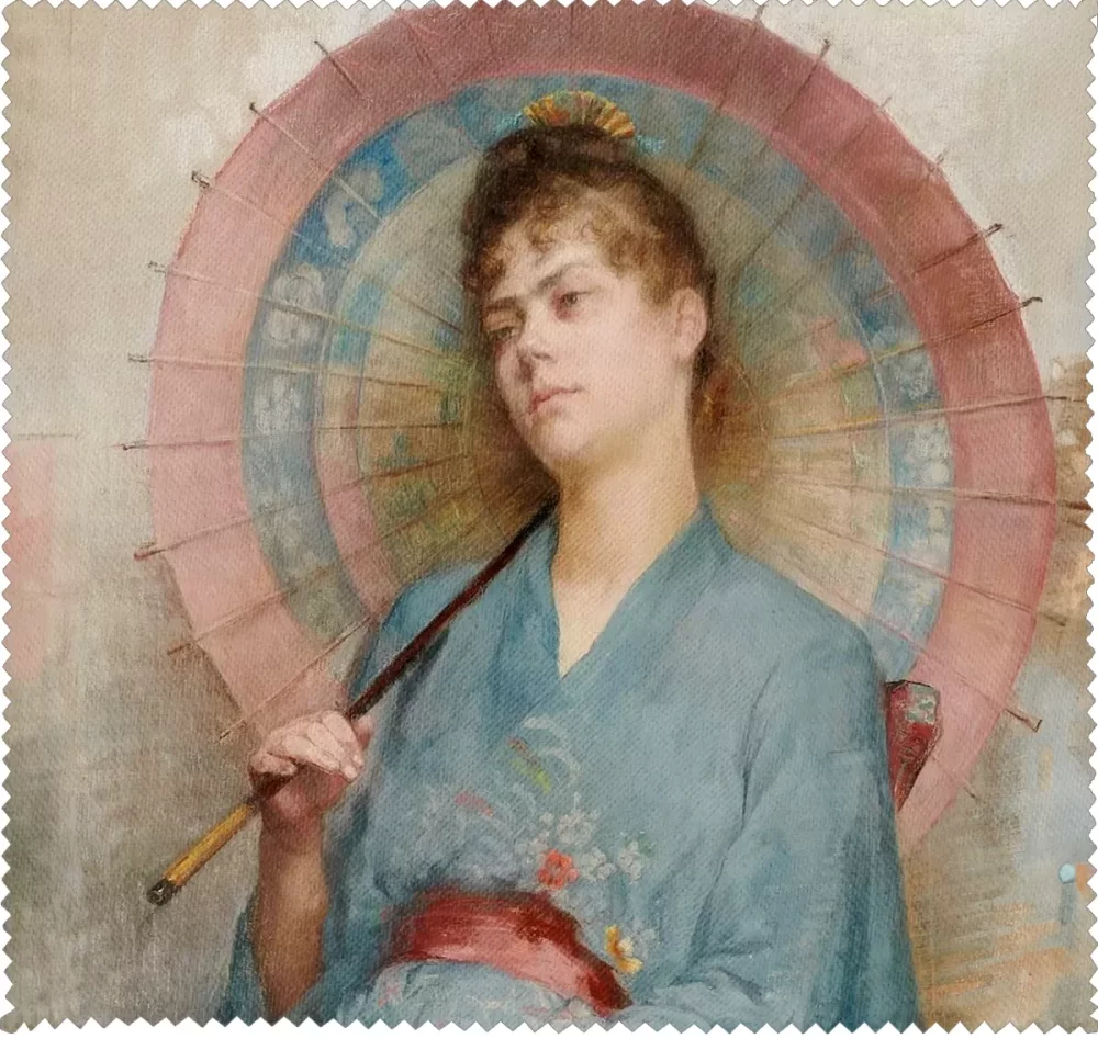 Ściereczka do okularów Kobieta z japońskim parasolem Anna Bilińska-Bohdanowiczowa