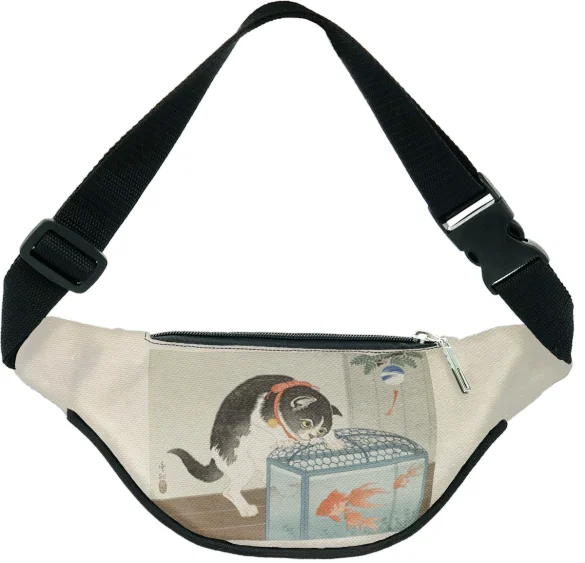 Nerka Kot i złota rybka Ohara Koson