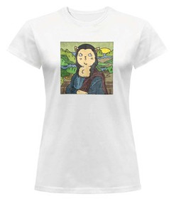 Bluzka damska z naszywką CAT PARODY: Mona Lisa