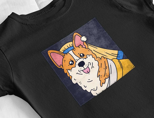 Bluzka damska z naszywką DOG PARODY: Dziewczyna z perłą 