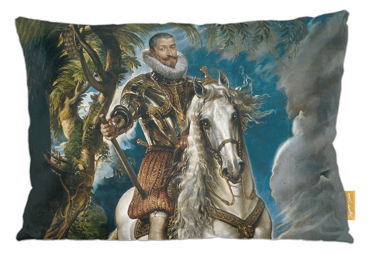 Poduszka dekoracyjna na prezent z obrazem Portret konny księcia Lermy Peter Paul Rubens Szyjemy Sztukę