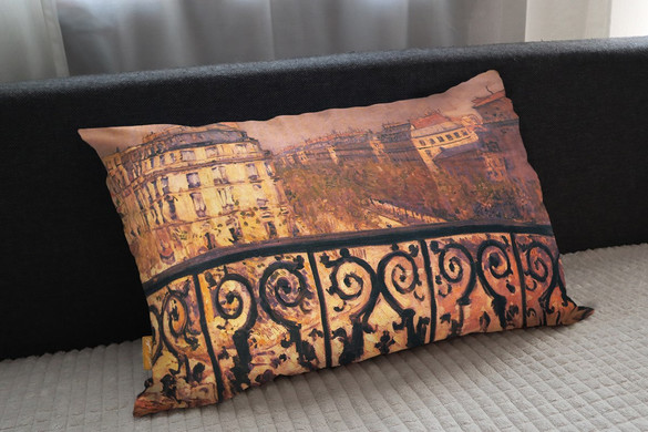 Poduszka Balkon w Paryżu Gustave Caillebotte