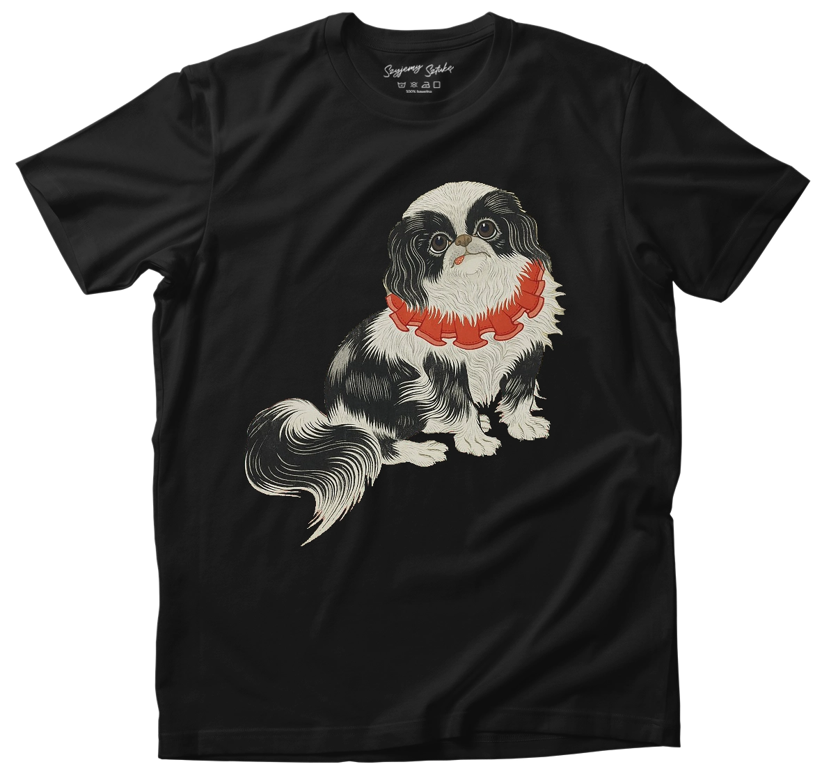 Koszulka Pies pekińczyk Ohara Koson– koszulka z nadrukiem obrazu, t-shirt ze sztuką