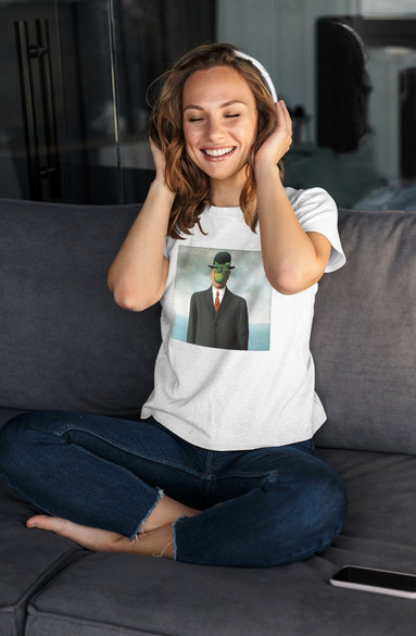 Bluzka damska z naszywką Syn człowieczy René Magritte