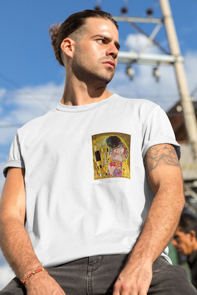 Koszulka z kieszonką Pocałunek Gustav Klimt
