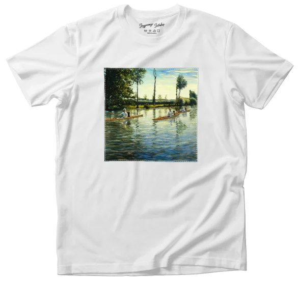 Koszulka z naszywką Rejs łodzią na rzece Yerres Gustave Caillebotte