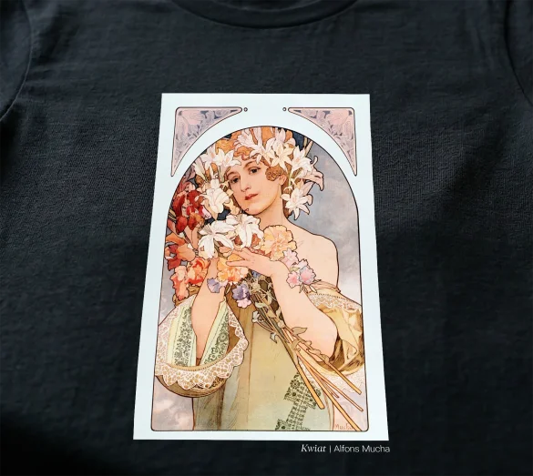 Koszulka z nadrukiem Kwiat Alfons Mucha
