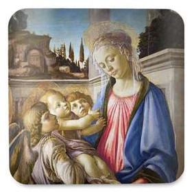 Podkładka pod kubek Madonna, dziecko i 2 anioły Sandro Botticelli