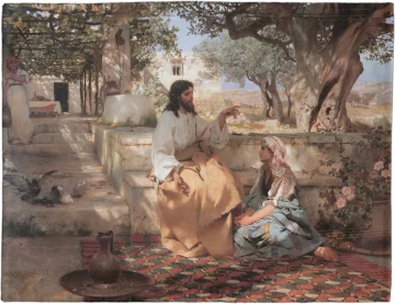 Podkładka na stół Chrystus w domu Marii i Marty Henryk Siemiradzki