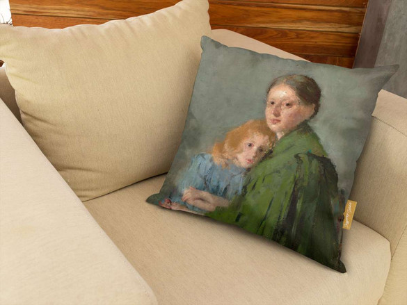 Poduszka Portret kobiety z małą dziewczynką (Matka z dzieckiem) Olga Boznańska
