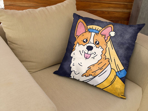 Poduszka DOG PARODY: Dziewczyna z perłą