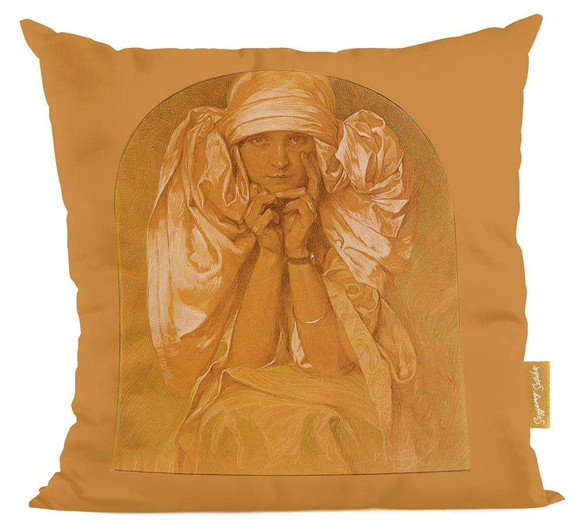 Poduszka Portret córki Artysty – Jarosławy Alfons Mucha