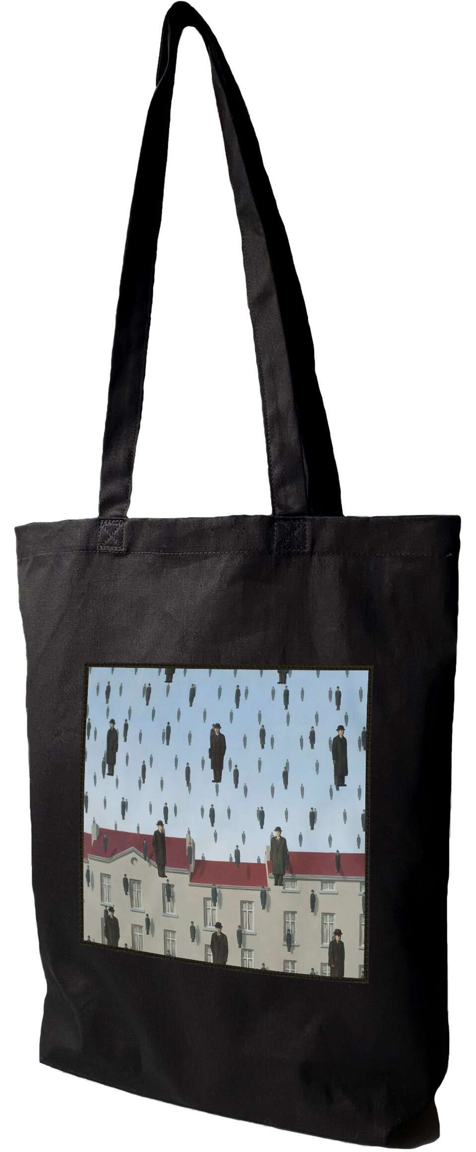 Torba z naszywką Spadanie René Magritte, Czarna