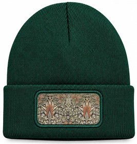 Czapka zimowa Główka węża William Morris – zielona