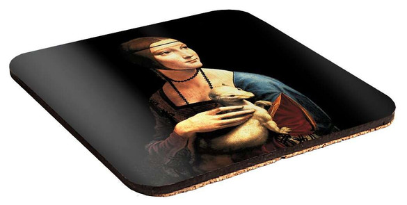 Podkładka pod kubek Dama z gronostajem Leonardo da Vinci