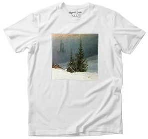 Koszulka z naszywką Pejzaż zimowy Caspar David Friedrich