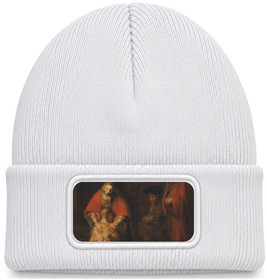 Czapka zimowa Powrót syna marnotrawnego Rembrandt – biała