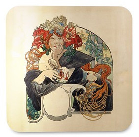 Podkładka pod kubek Bières De La Meuse (Piwo z mezy) Alfons Mucha