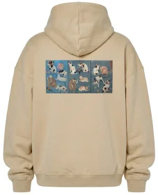 Bluza oversize Przysłowia Ilustrowane przez Koty Utagawa Kuniyoshi