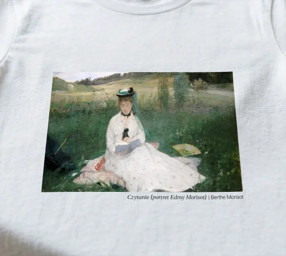 Koszulka z nadrukiem Czytanie (portret Edmy Morisot) Berthe Morisot