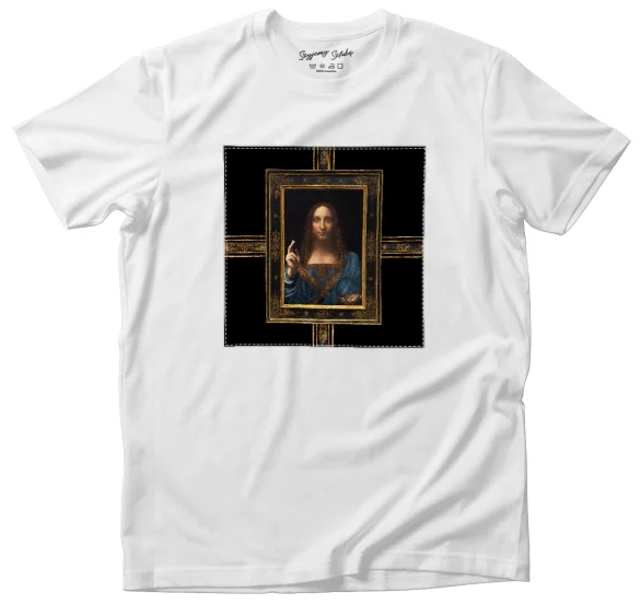 Koszulka z naszywką Zbawiciel świata Leonardo da Vinci