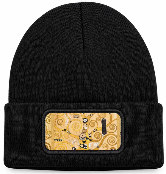 Czapka zimowa Drzewo życia Gustav Klimt – czarna