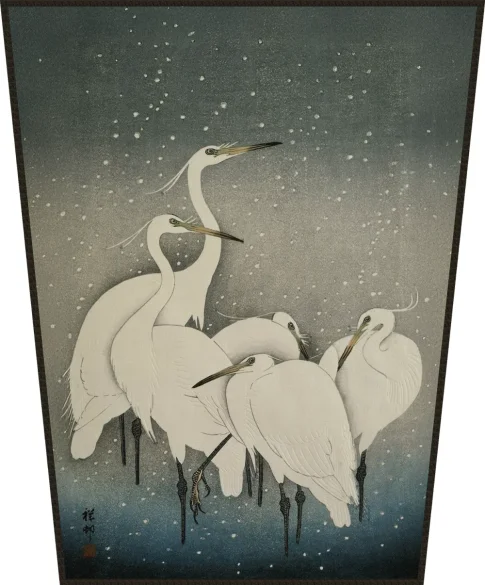 Ekran Grupa czapli Ohara Koson
